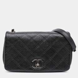 Pre Owned Chanel Small Diamond Embossed Calfskin New Chic Flap