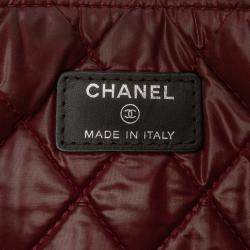 Pre Owned Chanel Large Quilted Nylon O Case Clutch