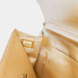 Pre Owned Chanel Gold CC Metallic Pleated Lambskin Chain Link Shoulder Bag