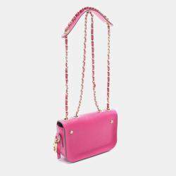 Pre Owned Chanel Multi Pouching Pink Quilted Calfskin Flap Bag with Coin Purse