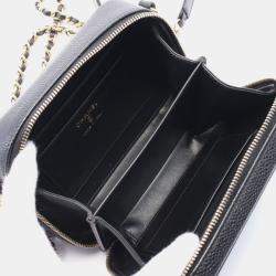 Pre Owned Chanel Filigree Mini Black Leather Shoulder Bag
