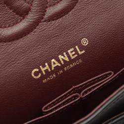 Pre Owned Chanel Classic Double Flap Small Black Lambskin Leather Shoulder Bag