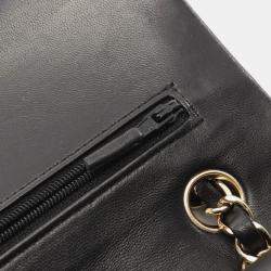 Pre Owned Chanel Classic Double Flap Small Black Lambskin Leather Shoulder Bag