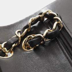 Pre Owned Chanel Classic Double Flap Small Black Lambskin Leather Shoulder Bag
