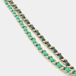 Pre Owned Chanel Green Leather Top Handle Flap Shoulder Bag