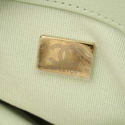 Pre Owned Chanel 19 Small Green Lambskin Leather Shoulder Bag