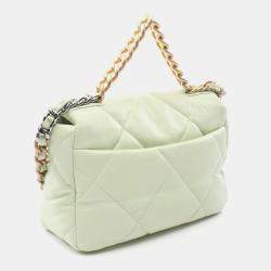Pre Owned Chanel 19 Small Green Lambskin Leather Shoulder Bag