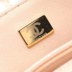 Pre Owned حقيبة شانيل قلاب جلد مبطن ثنائي اللون كلاسيك ميني مربع