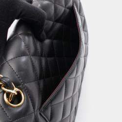 مملوكة مسبقًا Chanel Classic Double Flap Jumbo Black Lambskin Leather Shoulder Bag