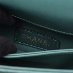 Pre Owned Chanel Coco Handle XXS Green Leather Top Handle Bag