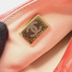 Pre Owned Chanel Wavy CC Small Pink Quilted Crumpled Calfskin Hobo Bag