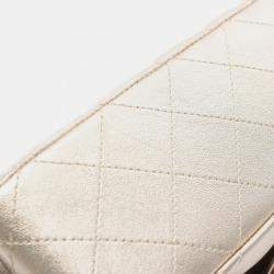 مملوكة مسبقًا حقيبة كتف شانيل قلاب مزدوج كلاسيكية جلد معدني