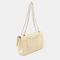 مملوكة مسبقًا Chanel Classic Double Flap Small Beige Leather Shoulder Bag