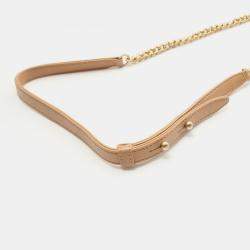 Pre Owned Chanel Coco Luxe Beige Lambskin Leather Flap Bag