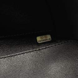 مملوكة مسبقًا حقيبة شانيل كتف بمقبض علوي خشبي جلد أسود فاتينة