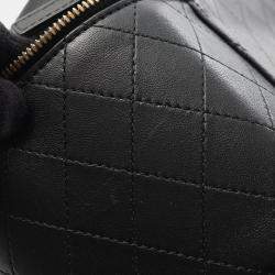 مملوكة مسبقًا ح�قيبة شانيل كتف بمقبض علوي خشبي جلد أسود فاتينة