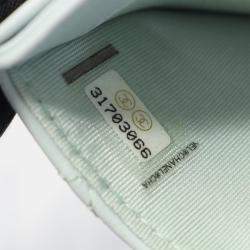 Pre Owned Chanel 19 Blue Leather Coin Purse On Chain