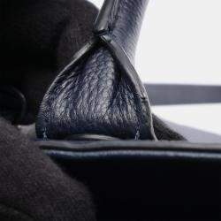Pre Owned Chanel Neo Executive Navy Blue Leather Tote Bag