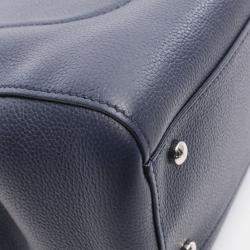 Pre Owned Chanel Neo Executive Navy Blue Leather Tote Bag