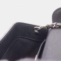 Pre Owned Chanel CC Box Small Black Leather Shoulder Bag