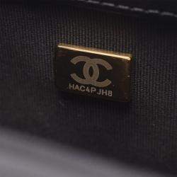 Pre Owned Chanel CC Box Small Black Leather Shoulder Bag