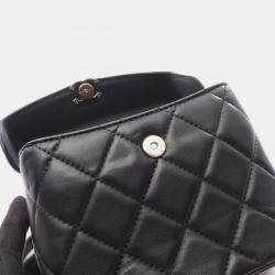 Pre Owned Chanel CC Box Small Black Leather Shoulder Bag