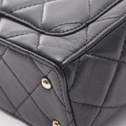 Pre Owned Chanel CC Box Small Black Leather Shoulder Bag