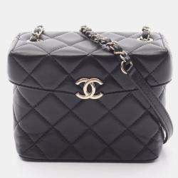 Pre Owned Chanel CC Box Small Black Leather Shoulder Bag