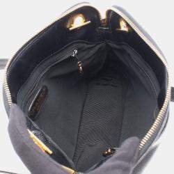 Pre Owned Chanel Logo Black Leather Tote Bag