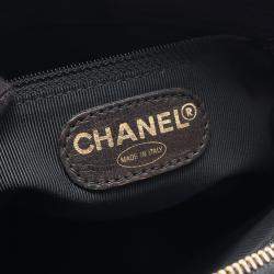 Pre Owned Chanel Logo Black Leather Tote Bag