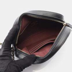 Pre Owned حقيبة كاميرا سلسلة شانيل مبطنة كافيار سوداء