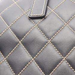 Pre Owned حقيبة كتف شانيل جلد أسود بخياطة وايلد