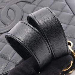 مملوكة مسبقًا Chanel CC Petite Shopping PST Black Leather Tote Bag