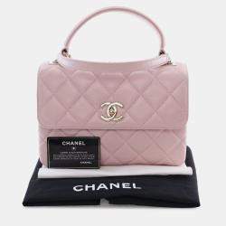 Pre Owned Chanel Pink Small Lambskin Trendy CC Top Handle Bag