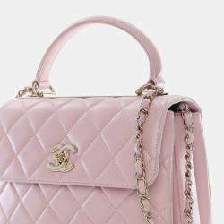 Pre Owned Chanel Pink Small Lambskin Trendy CC Top Handle Bag