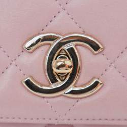 Pre Owned Chanel Pink Small Lambskin Trendy CC Top Handle Bag