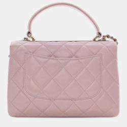 Pre Owned Chanel Pink Small Lambskin Trendy CC Top Handle Bag