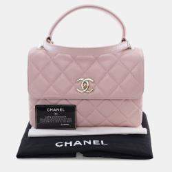 Pre Owned Chanel Pink Small Lambskin Trendy CC Top Handle Bag