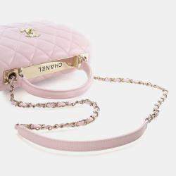 Pre Owned Chanel Pink Small Lambskin Trendy CC Top Handle Bag