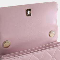 Pre Owned Chanel Pink Small Lambskin Trendy CC Top Handle Bag