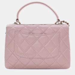 Pre Owned Chanel Pink Small Lambskin Trendy CC Top Handle Bag