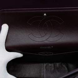 Pre Owned Chanel Purple Jumbo Classic Lambskin Double Flap