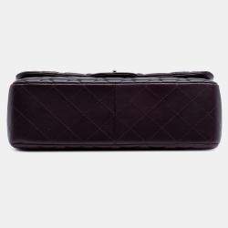 Pre Owned Chanel Purple Jumbo Classic Lambskin Double Flap