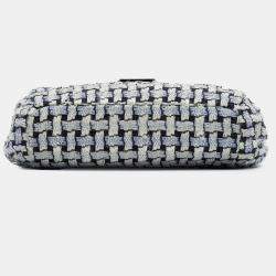 Pre Owned Chanel Black/White Tweed and Calfskin Woven Single Flap