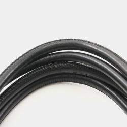 Pre Owned حقيبة شانيل كامبون خط جلد أسود اليدوية