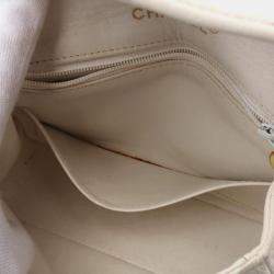 Pre Owned Chanel Classic Single Flap White Leather Shoulder Bag