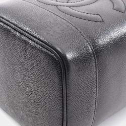 Pre Owned Chanel CC Black Leather Vanity Case Clutch Bag