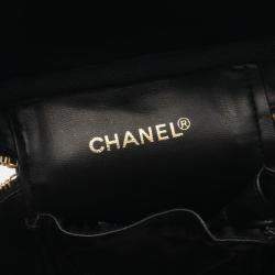 Pre Owned Chanel CC Black Leather Vanity Case Clutch Bag