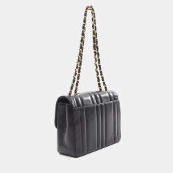 Pre Owned Chanel Mademoiselle Black Leather Shoulder Bag