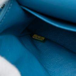 Pre Owned Chanel Blue Medium Classic Caviar Double Flap